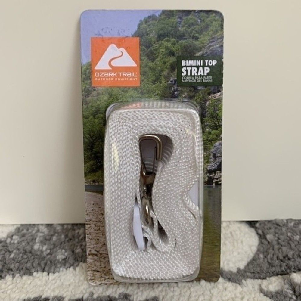 Ozark Trail 96" White Adjustable Bimini Top Strap w/ Snap Hook Boat Hard…